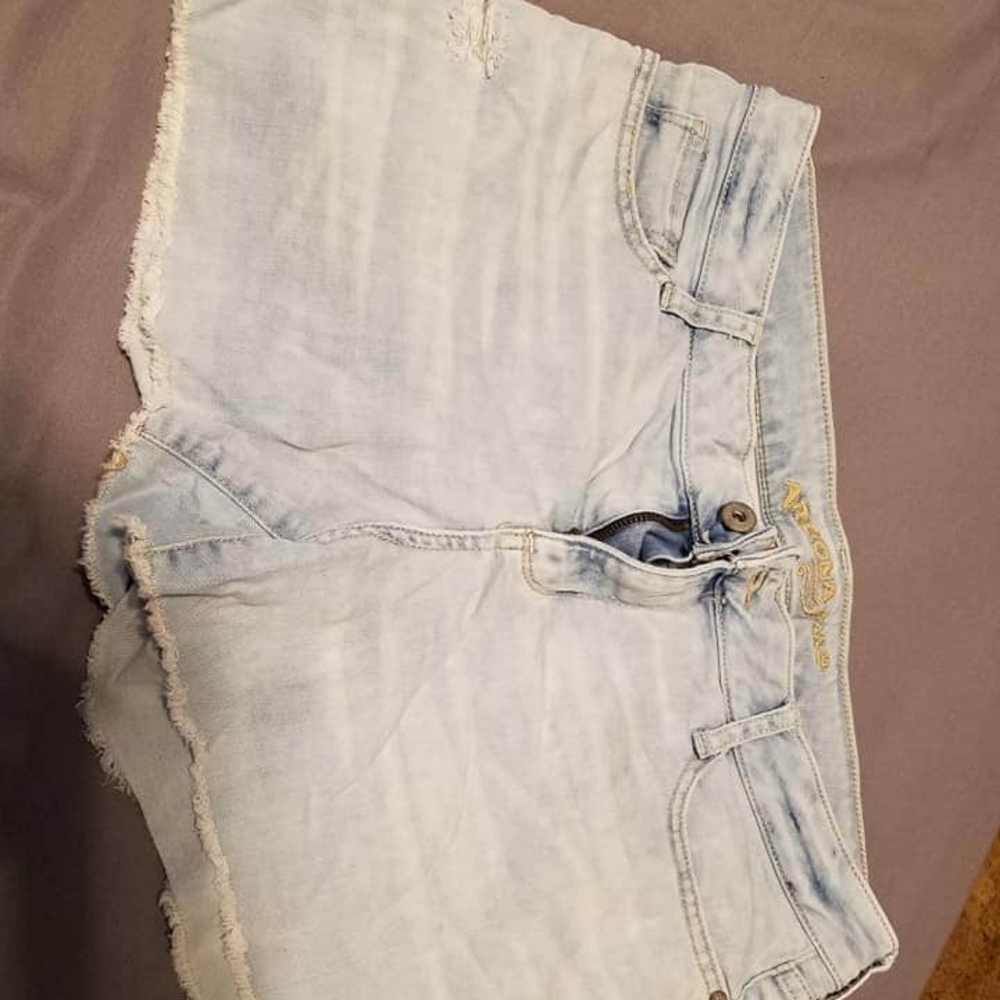 Light wash jean shorts